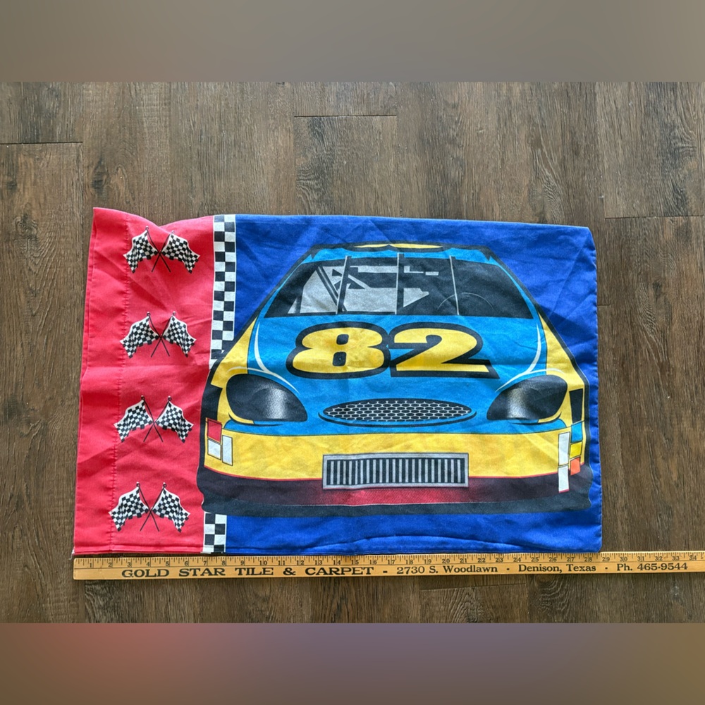 One Vintage Dan River NASCAR Standard Size Double Sided Pillowcase #63 #82